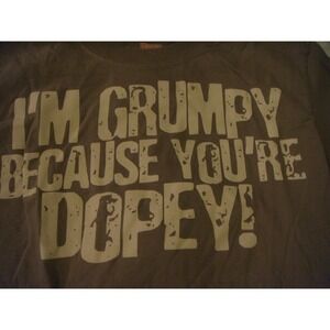 Hanes Beefy T adult S 34-36 Walt Disney T-shirt I'm Grumpy Because You're DOPEY!